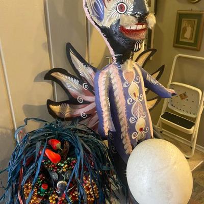 Sale Photo Thumbnail #35: vintage folk art and ostrich shell