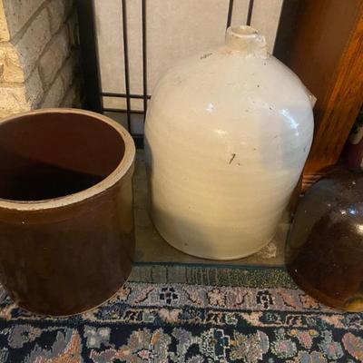 Sale Photo Thumbnail #41: antique stoneware jugs and crockery