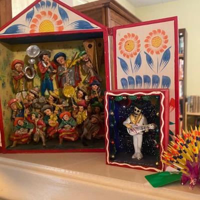 Sale Photo Thumbnail #16: Box Band Art by Nicario Jimenez Quispe, made in Peru
Day of Dead Elvis in a box, made in Mexico
Porcupine Art by Josue Ortacha, made in Mexico