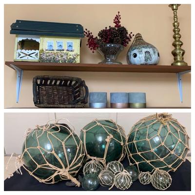Handcrafted Birdhouse, Glass Float Decor & More