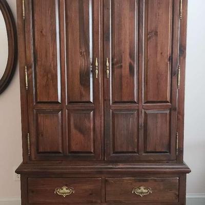 Large Wooden Wardrobe With Brass Hardware – Third Floor