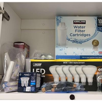 Stapleton Step Ladder with Cleaning Supplies, Bulbs, Batteries & More