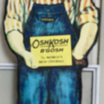 Double-Sided Vintage OshKosh B’gosh Advertising Display – 80” Tall