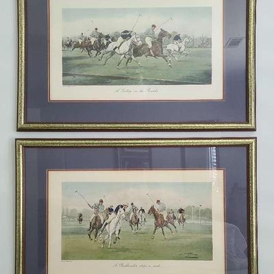 “A Gallop on the Boards” & “A Backhander Stops a Rush” Framed Prints by George Wright