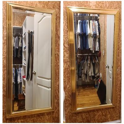 Pair Of Gold Framed Wall Mirrors 