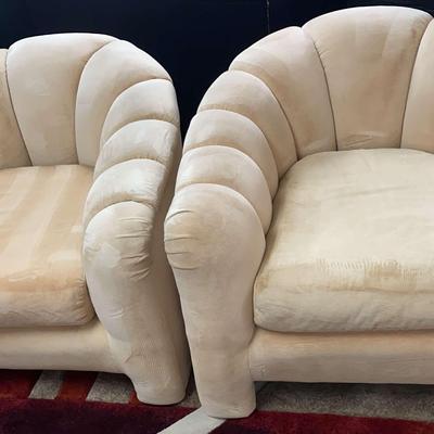Plush Art Deco Shell Chairs By Bullock’s Home – Custom Velvety Comfort In Cream