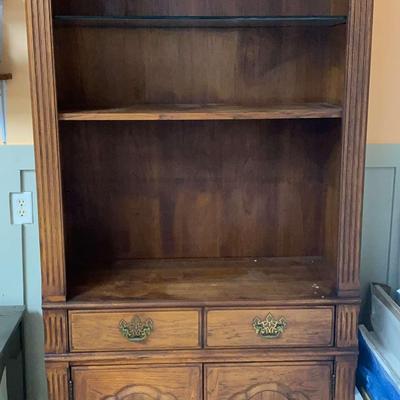 Elegant Lighted Display Cabinet With Storage Drawers