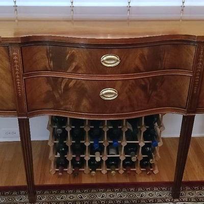Thomasville Wooden Sideboard Buffet With Brass Accents – Refined Storage With Classic Style