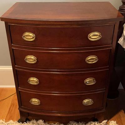 Thomasville Bow Front Nightstand With Brass Hardware (#2)