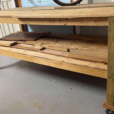 Heavy-Duty Rolling Woodshop Workbench With Bonus Lumber