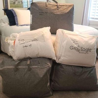 King & Queen White Comforter Collection Featuring Ralph Lauren And Gray Eagle