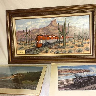 Vintage Southern Pacific Railroad Oil Painting By Amanda Clymer & More!