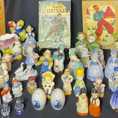1945 Hans Brinker Book & Dutch Figurines 