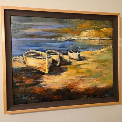 Signed Manuel Cuberos Original Framed Oil Painting