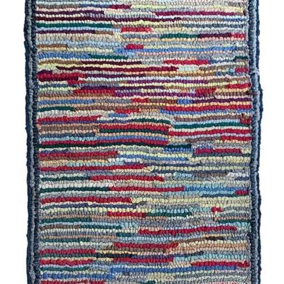 Sale Photo Thumbnail #111: Antique hooked rug, 39” x 21”. Nice solid rug