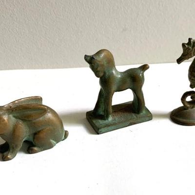 Sale Photo Thumbnail #155: Small vtg. brass animals