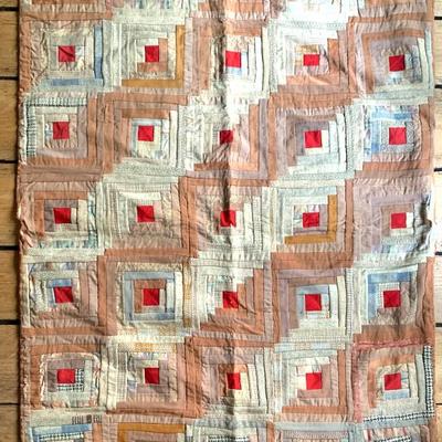 Sale Photo Thumbnail #112: As is antique child’s quilt.