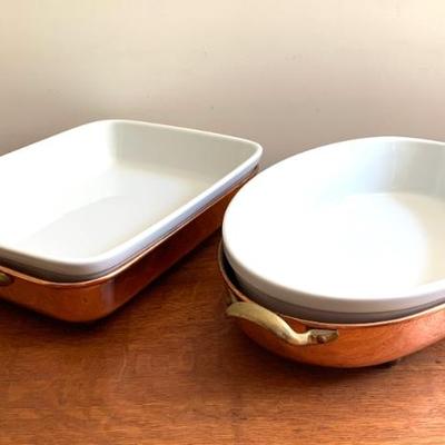 Sale Photo Thumbnail #200: Williams-Sonoma copper and ceramic casseroles