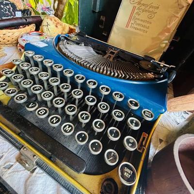 Vintage Blue Portable  Typewriter