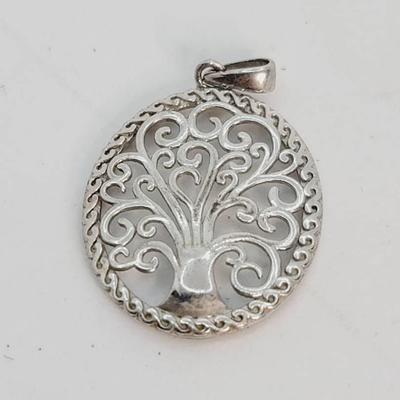 Sterling Silver Tree Of Life Pendant 925