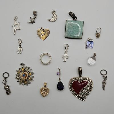 Costume Pendants and Charms Lot Silver And Gold Tone