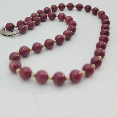 Red Agate? Stone Collar Necklace Nice Weight