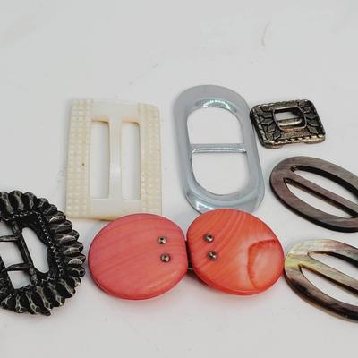 Clasps and Buckles Collection Including Mother of Pearl One Sterling Vintage And Antique 