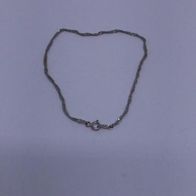 Sterling Silver Twist Chain bracelet Anklet 
