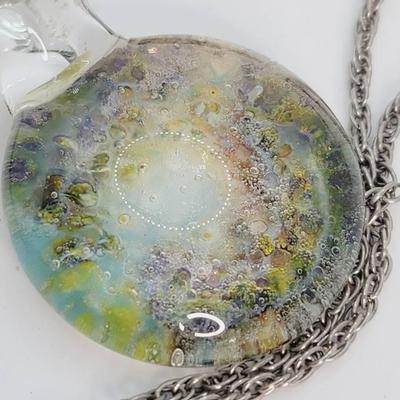 Celestial Galaxy Glass Drop Necklace 