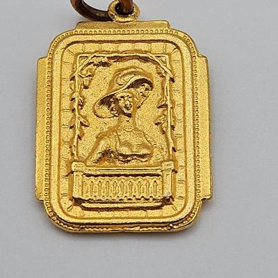Gold Tone Antique French Queen Marie Antoinette Pendant Charm