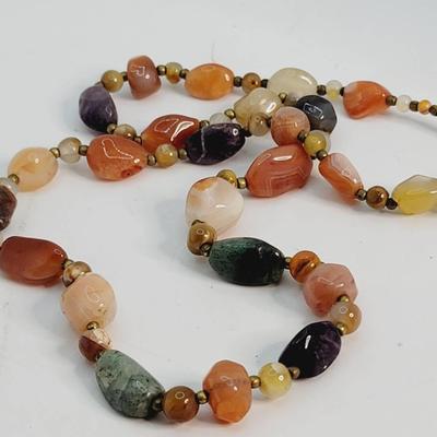 Tumbled Gemstone Necklace Amethyst Agate And More