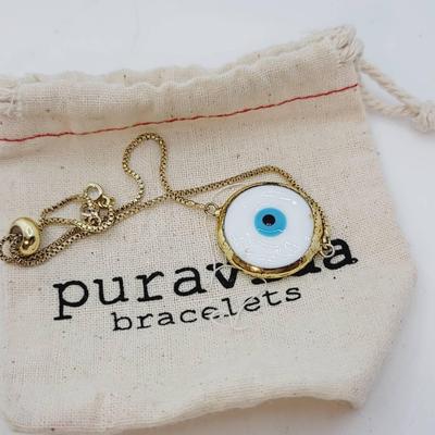 Puravida Gold Tone Evil Eye Bracelet Pull Clasp
