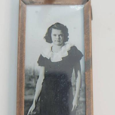 Photo of Woman and Dog Pendant Necklace Vintage