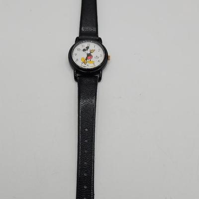 Black Lorus Mickey Mouse Watch Untested Needs Battery 
