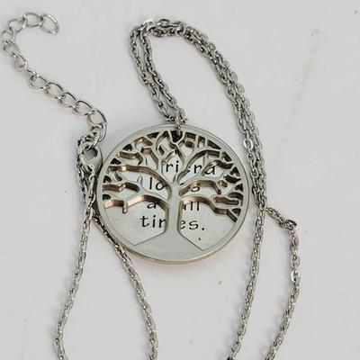 Inspiration Pendant "A Friends Love" Branching Tree Design 
