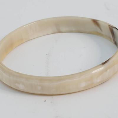 Natural Carved Horn Bangle Bracelet 