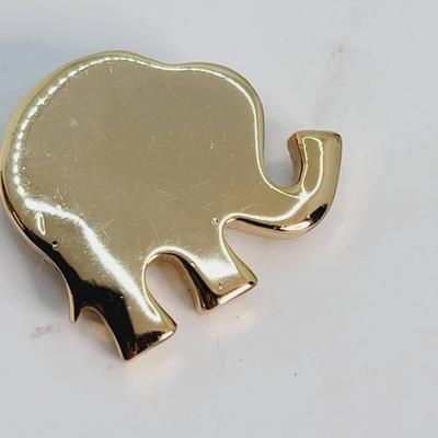 Gold Tone Elephant Pin Slide Pendant 