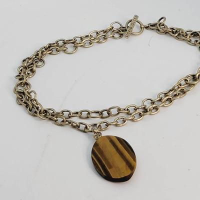Sigrid Olsen Double Chain Tigers Eye Necklace 