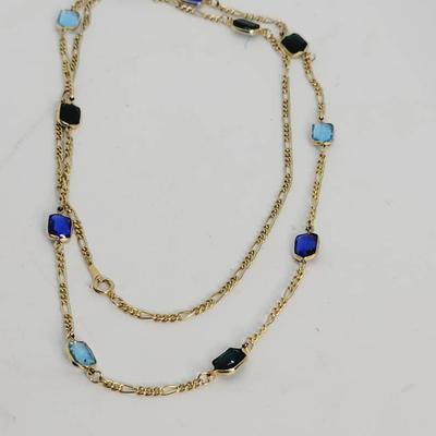 Rock Candy Confetti Necklace Gold Tone Chain