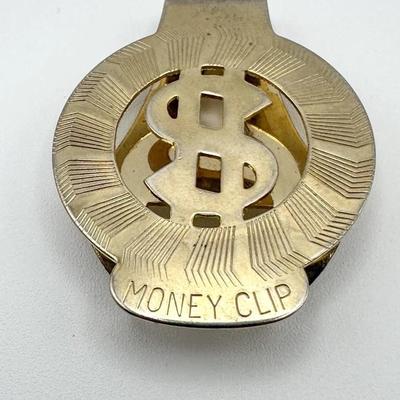 Gold Tone Money Sign Money Clip