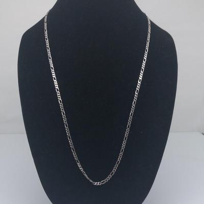 Sterling Silver Mexico Figaro  Chain Necklace 