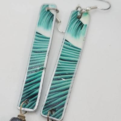 Artisan Japanese Or Hawaiian Style Wave Earrings 