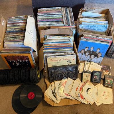 Sale Photo Thumbnail #1: HUGE Vinyl collection includes 45s and 33s by Elvis, Johnny Cash, Hank Williams, Kitty Wells, and more!