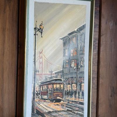 Sale Photo Thumbnail #5: Oil on Canvas Sa nFrancisco Scene 