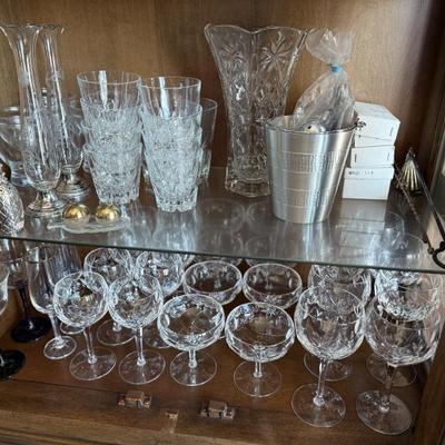 Sale Photo Thumbnail #53: Crystal and wine glasses 