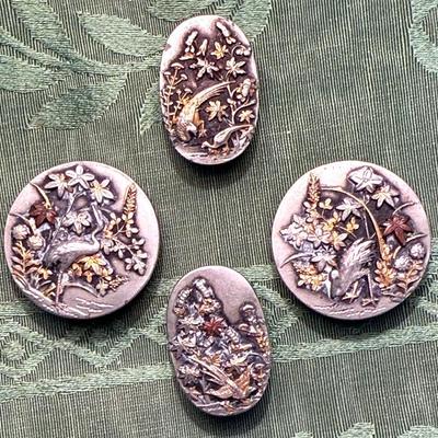 Four antique japanese metal buttons