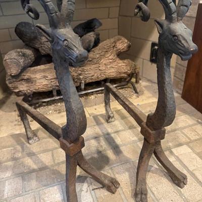 Antique fireplace irons