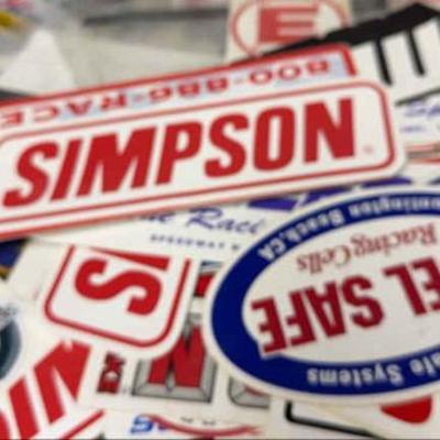 Racing stickers patches and pins