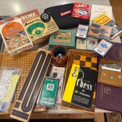 Variety of games scrabble yahtzee, chess, millie bornes & more