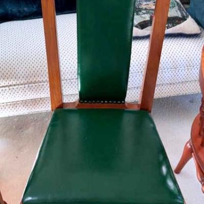12 queen anne style chairs with leather upholstery
